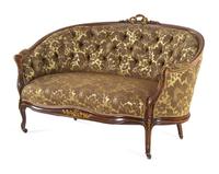A Louis XV Style Gilt Bronze Mounted Rosewood Three-Piece Salon Suite