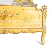 A Venetian Style Painted Bed with Mirrored Sections