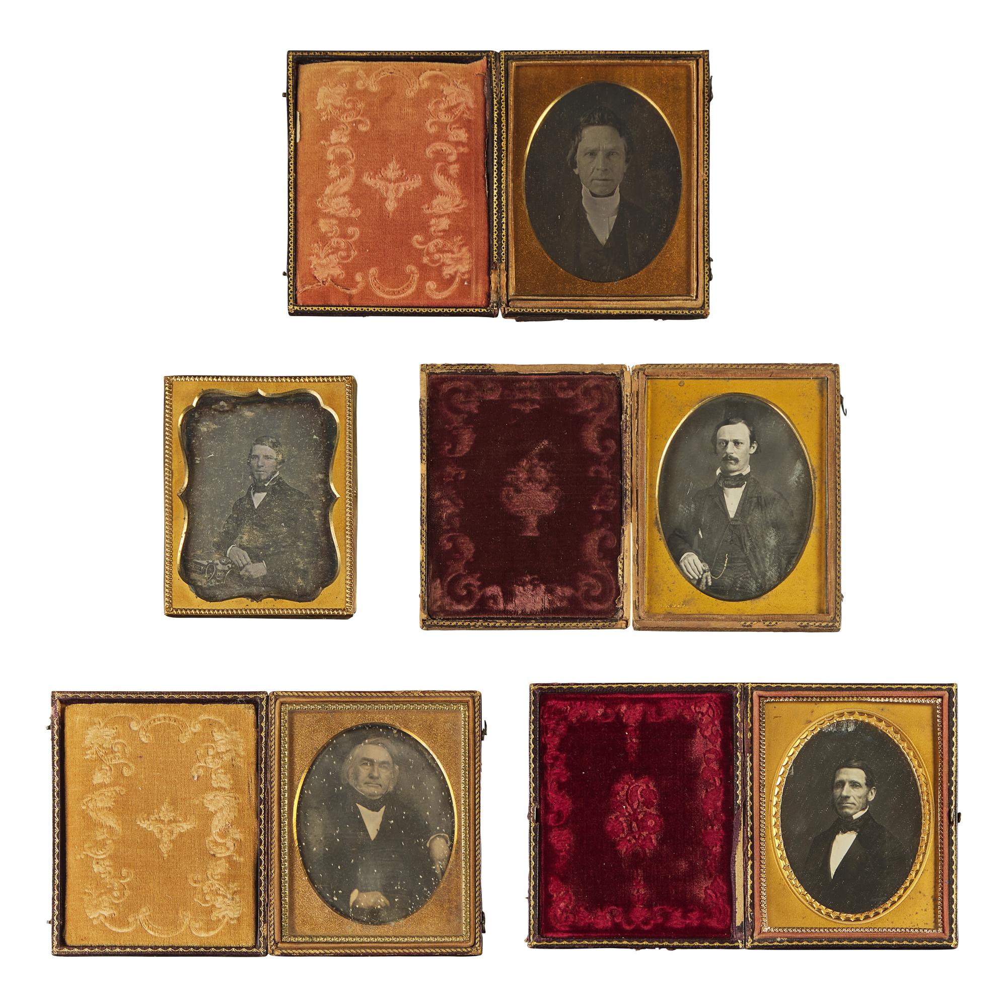 [Early Photography] Group of 36 Quarter Plate Daguerreotypes of Men