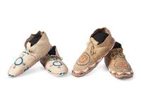 Northern Plains Beaded Hide Moccasins