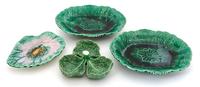 A Group of Four Majolica Articles Width of largest plate 11 inches.