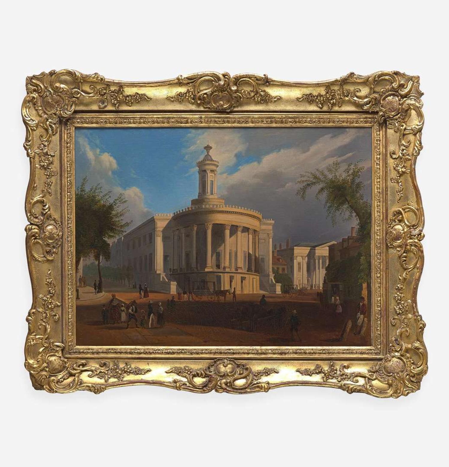 Attributed to Victor De Grailly (1804-1889), After W.H. Bartlett (English, 1809-1854) The Exchange and Girard's Bank