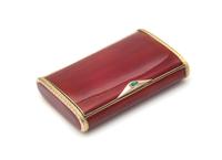 A Russian Silver, Yellow-Gold and Guilloche Enameled Cigarette Case, Mark of Faberge with Workmaster Mark of Henrik Wigstrom, St. Peter