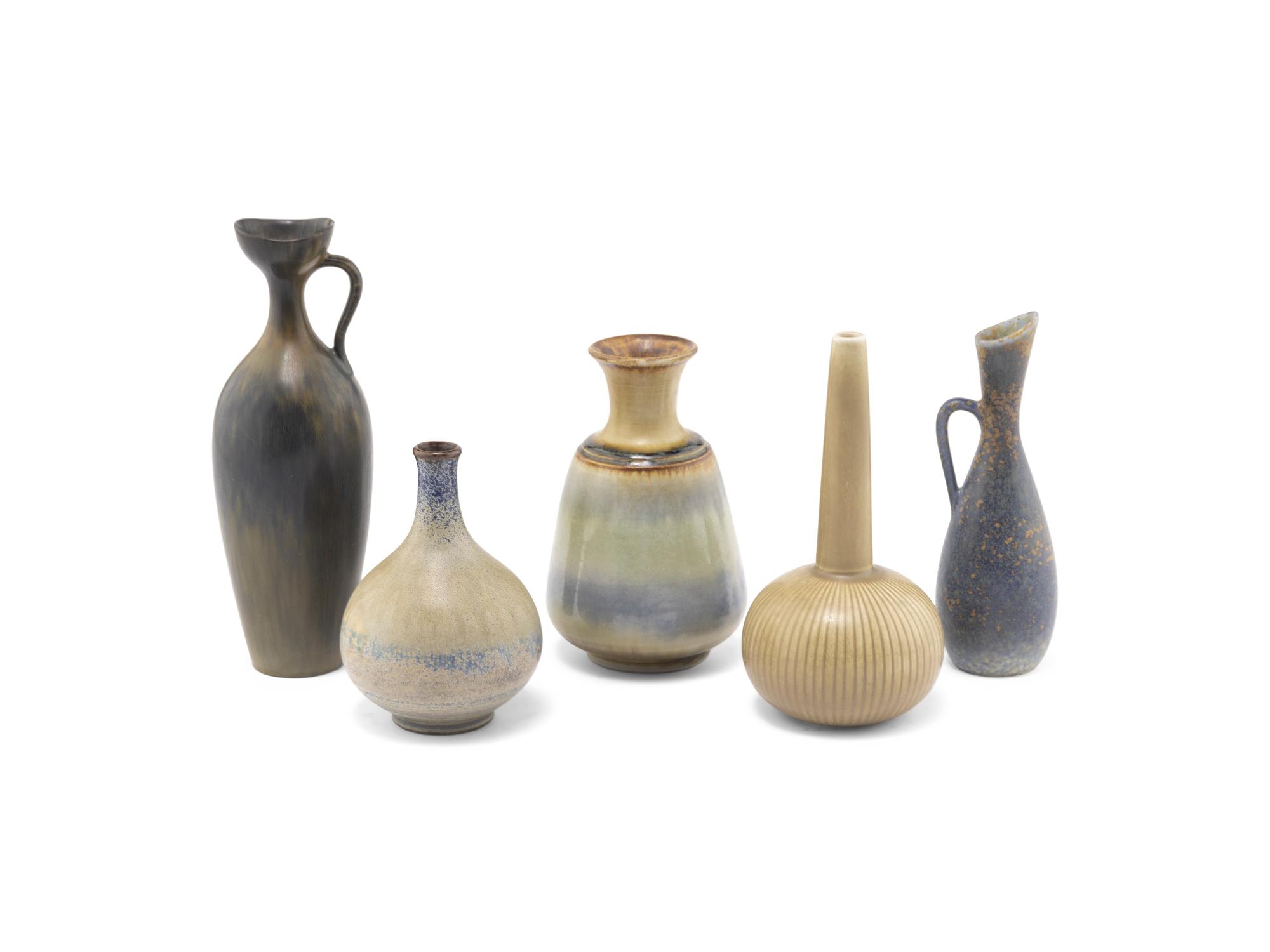 Collection of Five Vessels Various Manufacturer's, Sweden, c. 1960's