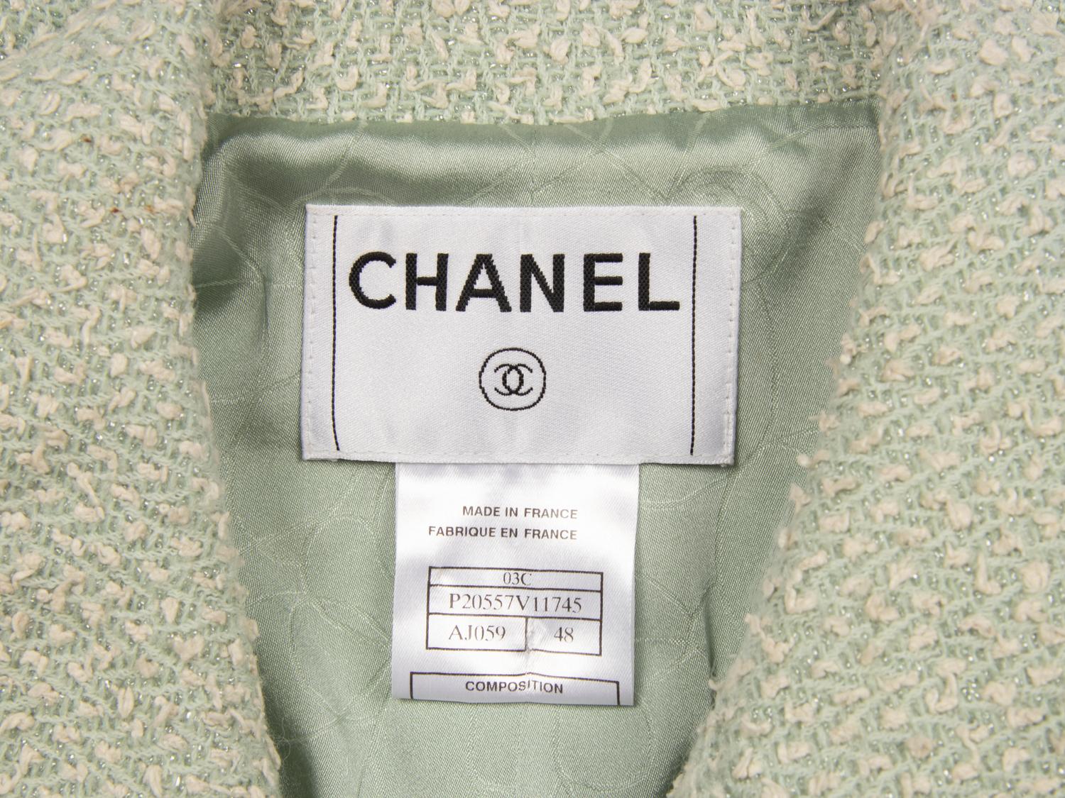 Chanel, Mint Green Tweed Blazer
