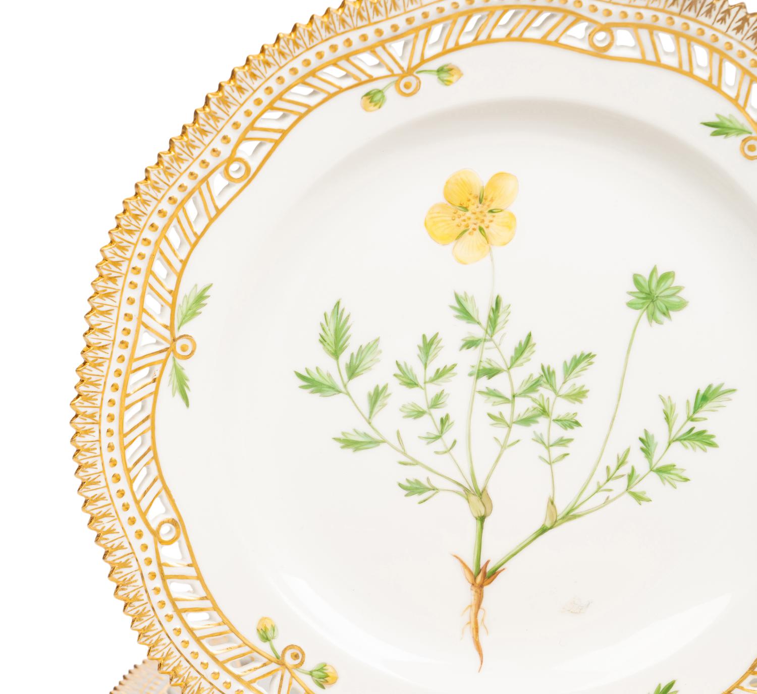 A Set of Twenty-Eight Royal Copenhagen Flora Danica Porcelain Salad Plates