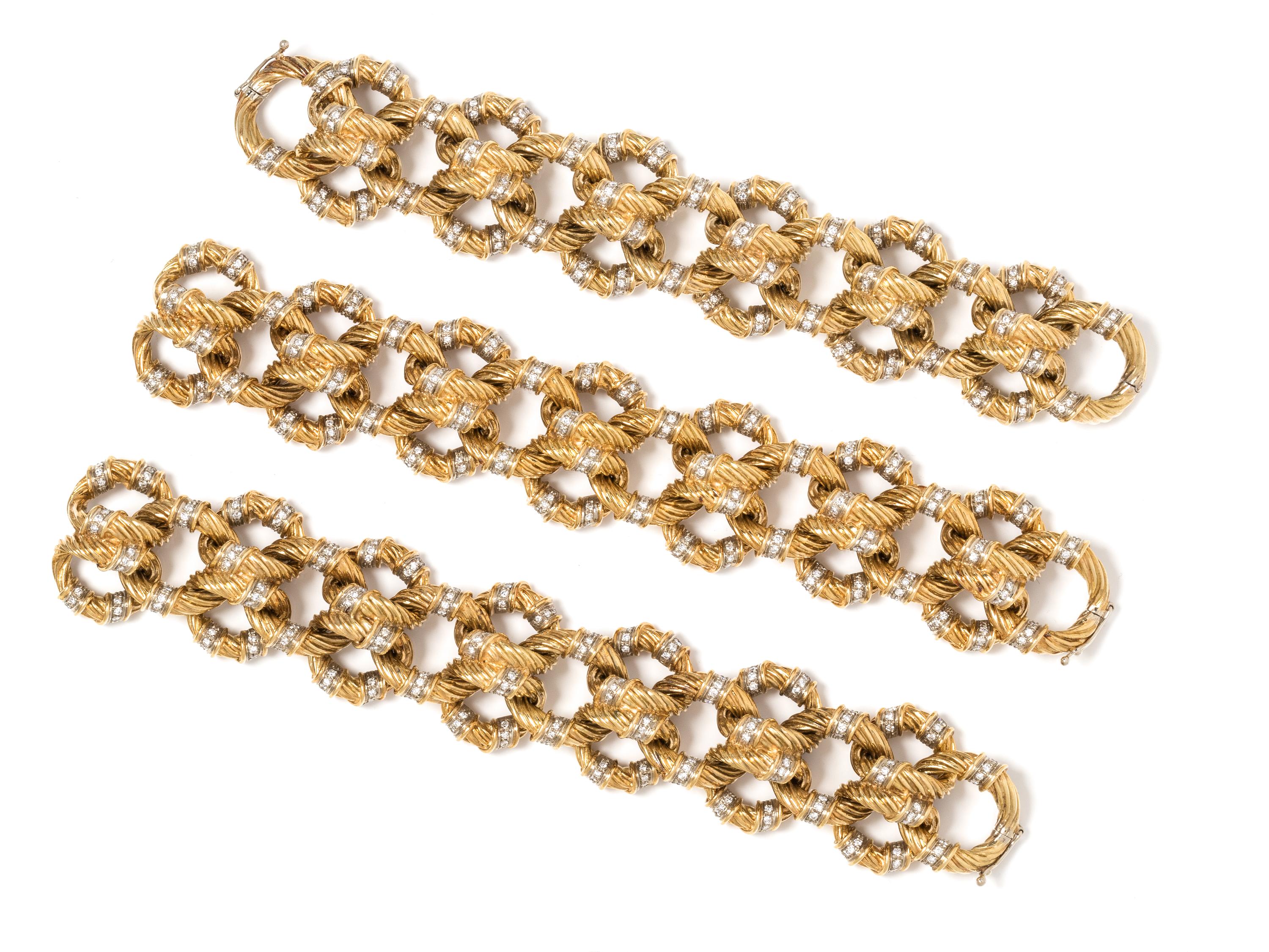 YELLOW GOLD AND DIAMOND CONVERTIBLE NECKLACE