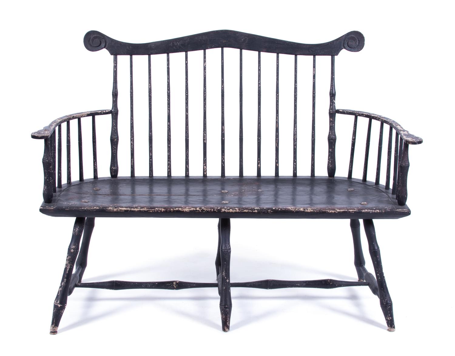 Am American Painted Windsor Bench — LATE 18TH/EARLY 19TH CENTURY