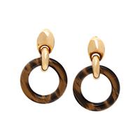 GAY FRÈRES, YELLOW GOLD AND TIGER'S EYE CLIP EARRINGS