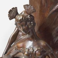 After Louis Chalon (French, 1866-1940) An Art Nouveau Patinated Bronze "Sea Sprites" Vase, Paris, France, 20th century