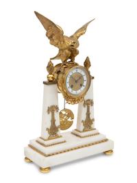 A French Gilt-Bronze Mounted Alabaster Clock