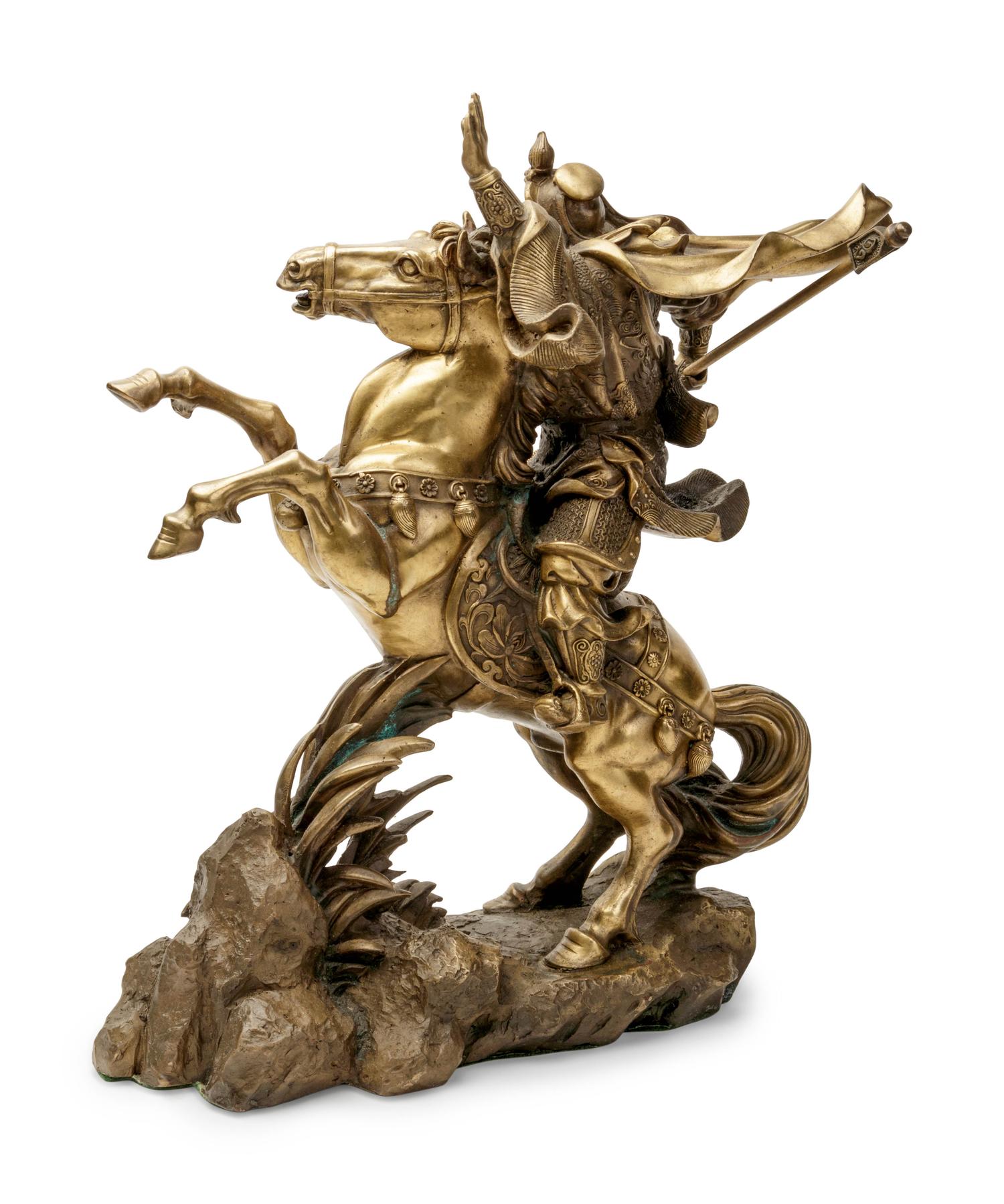 A Japanese Export Gilt Bronze Figure of a Warrior
