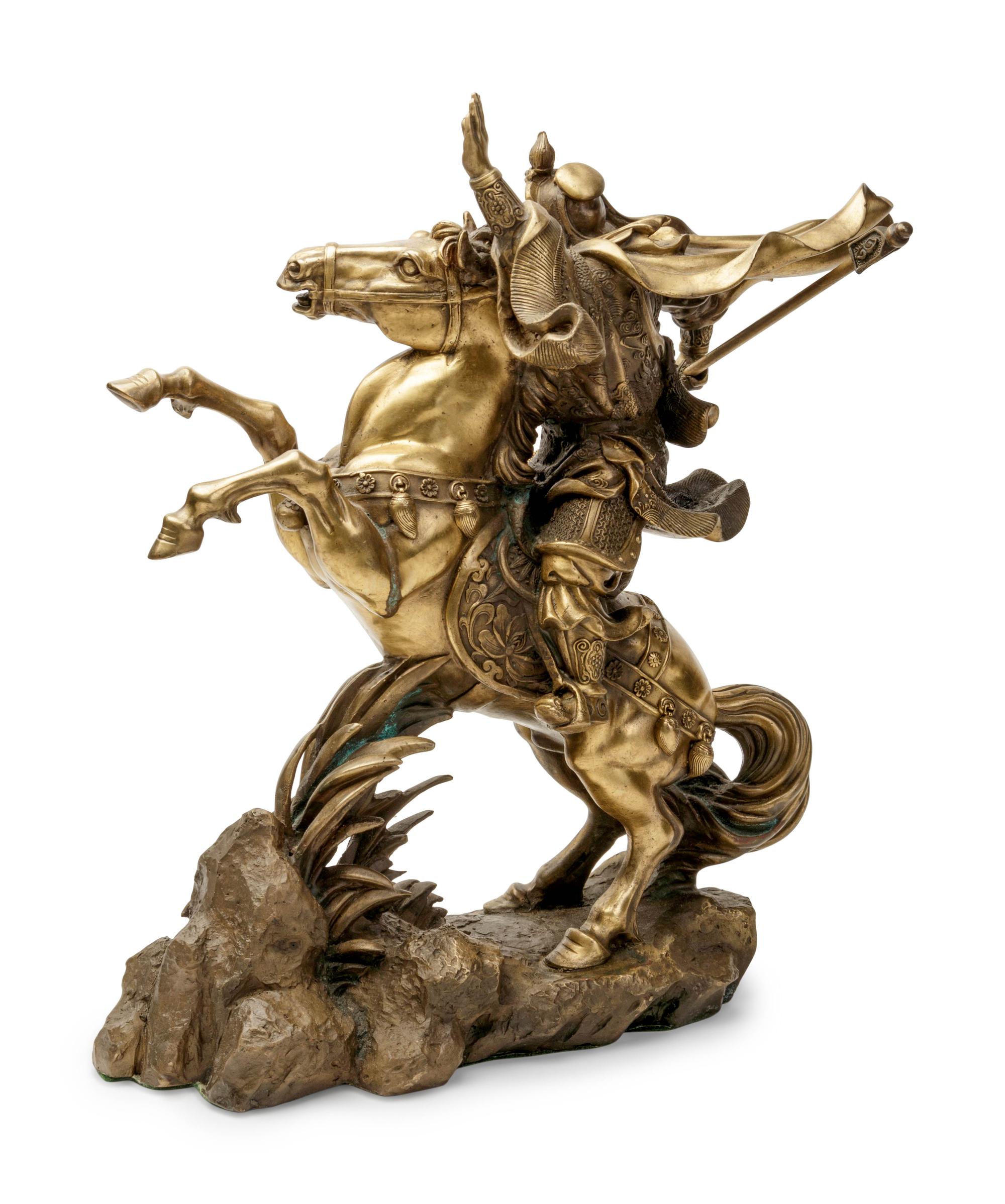 A Japanese Export Gilt Bronze Figure of a Warrior
