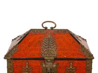 An Indian Painted Wood Table Casket
