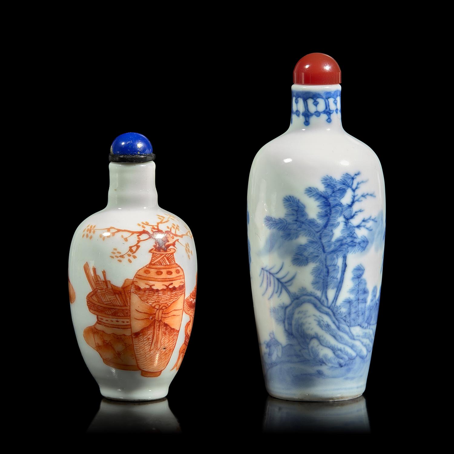 Two Chinese Porcelain Snuff Bottles