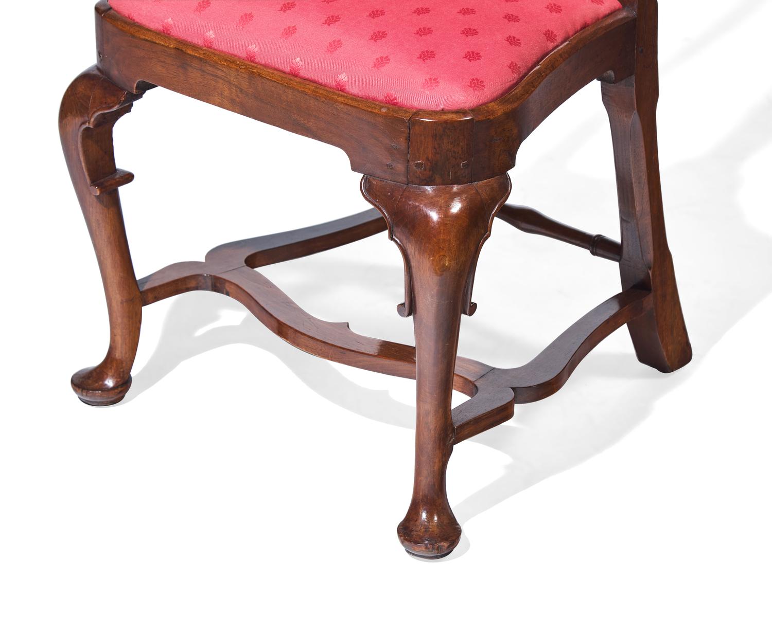 The Eddy Family Set of Six Queen Anne Walnut Compass-Seat Side Chairs