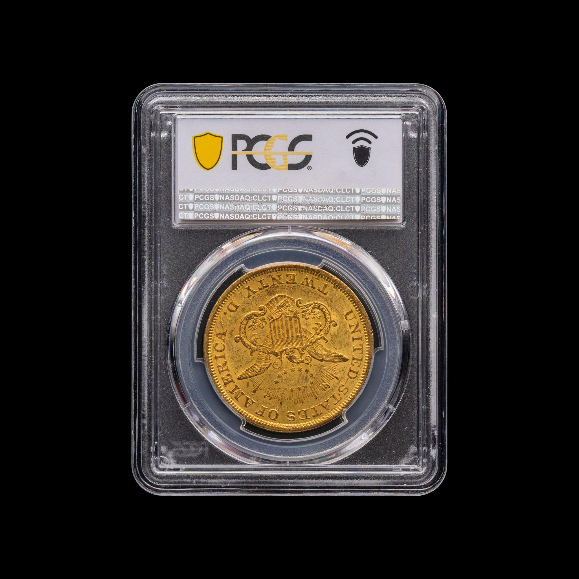 An 1850 Liberty Head $20 Gold Coin [PCGS AU55]