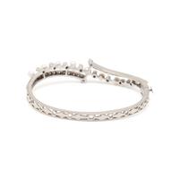 DIAMOND AND CULTURED PEARL BANGLE BRACELET