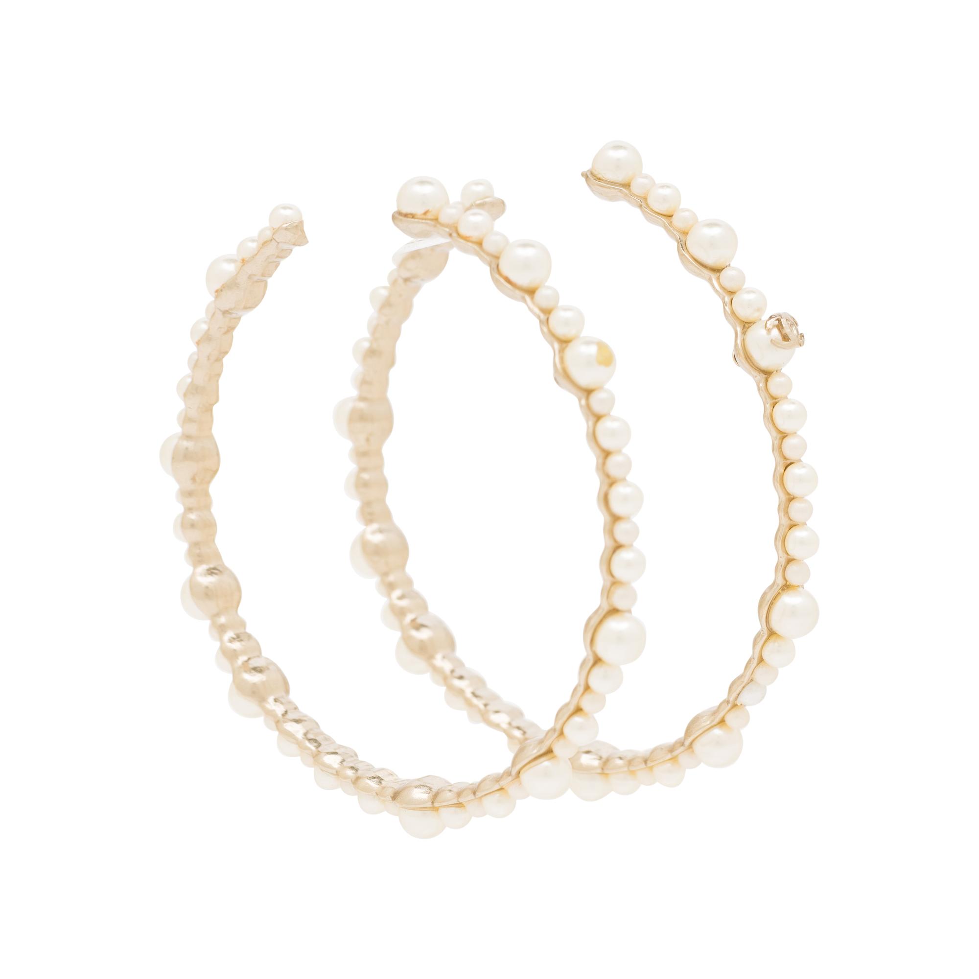 Chanel, Pearl Hoop Earrings