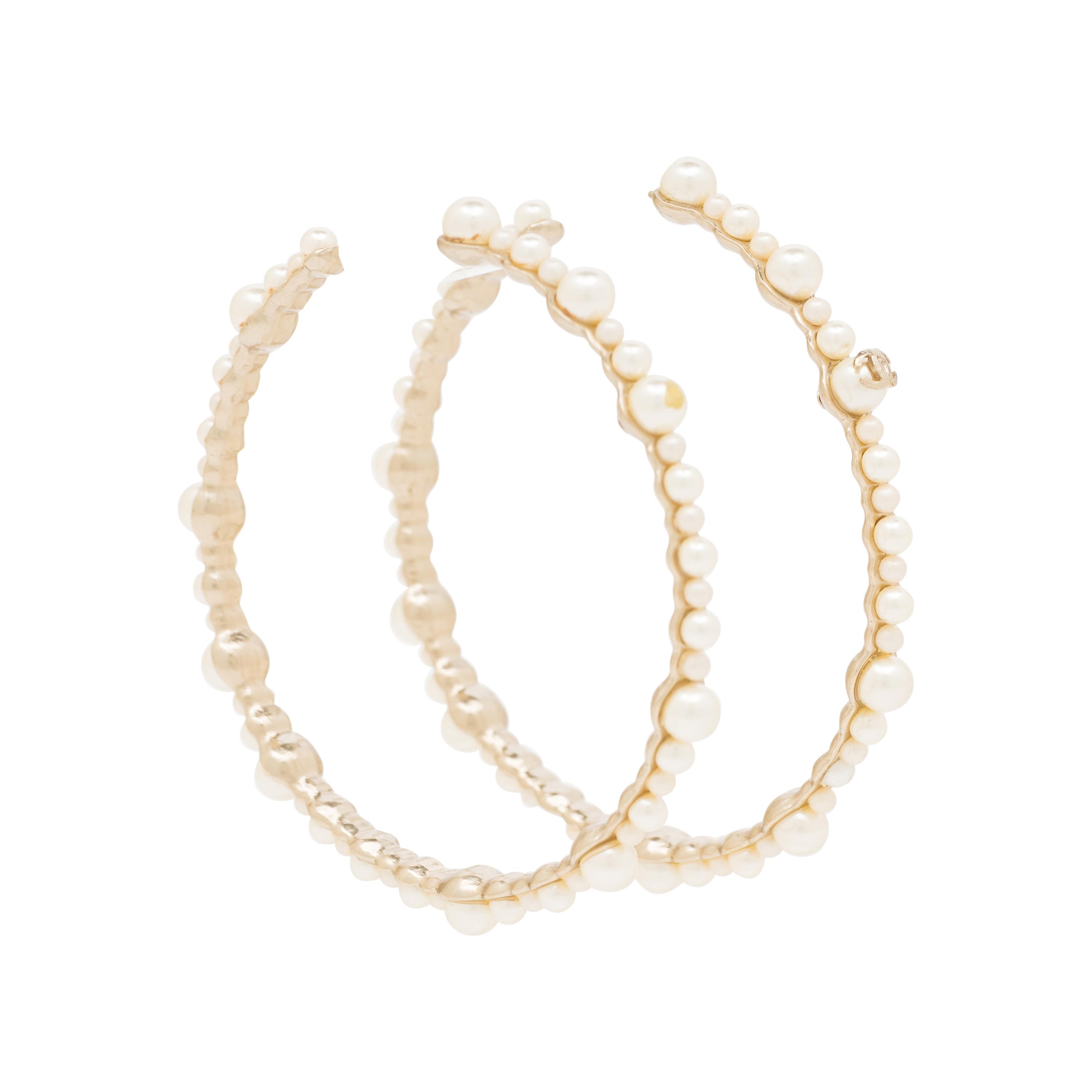 Chanel, Pearl Hoop Earrings