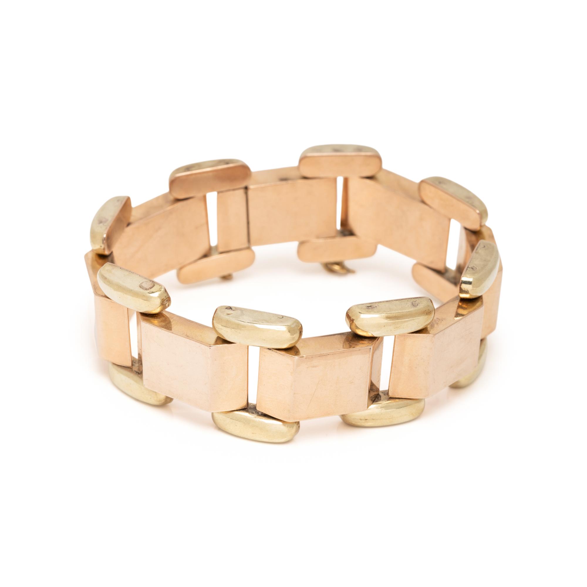 RETRO, BICOLOR GOLD BRACELET