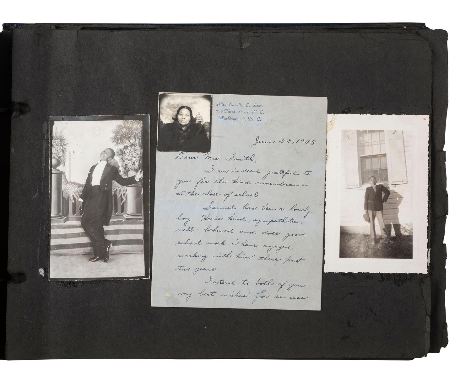 [EARLY PHOTOGRAPHY]. Album containing photos of a multi-generational African American family in Washington, DC. Ca early-to-mid 20th Century.