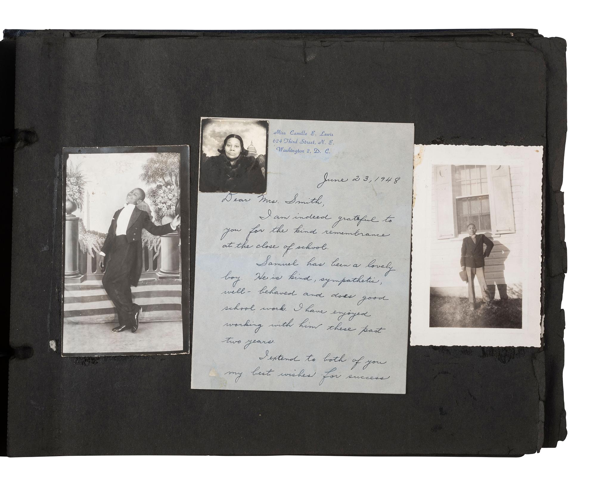 [EARLY PHOTOGRAPHY]. Album containing photos of a multi-generational African American family in Washington, DC. Ca early-to-mid 20th Century.