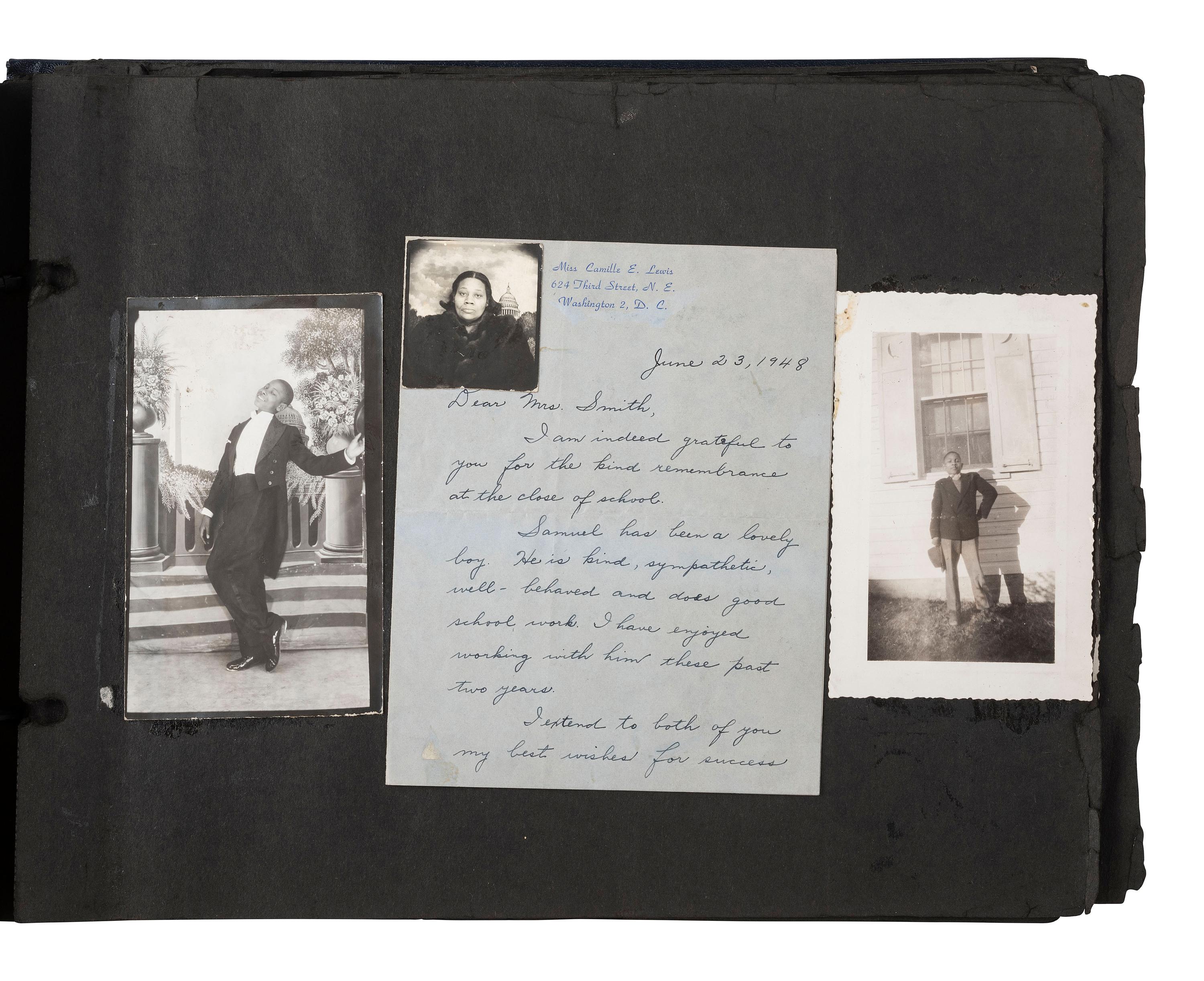 [EARLY PHOTOGRAPHY]. Album containing photos of a multi-generational African American family in Washington, DC. Ca early-to-mid 20th Century.