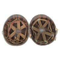 Two WWII US M1 Helmets, One with Paratrooper Liner