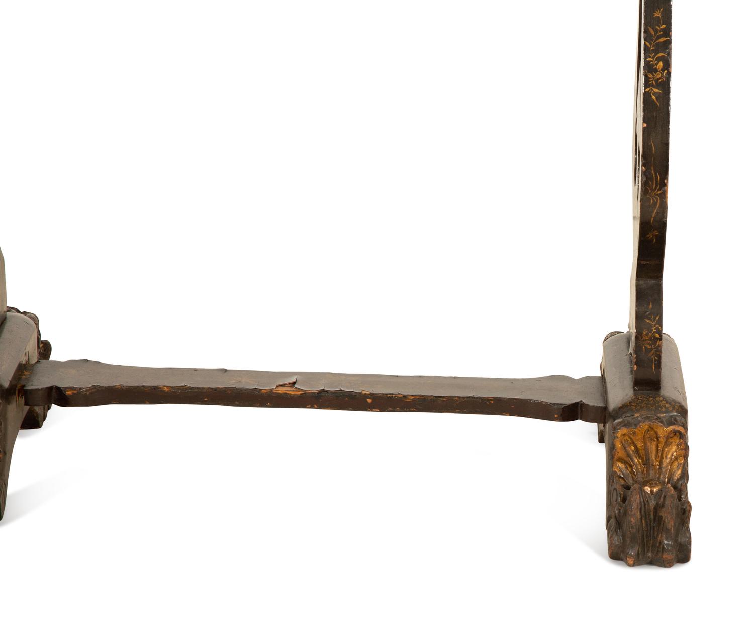 A Chinese Export Black and Gilt Lacquer Sewing Table — 19th Century