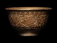 A Monochrome Glazed Faux Silver Porcelain Bowl