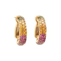 MULTICOLOR SAPPHIRE HALF-HOOP EARRINGS