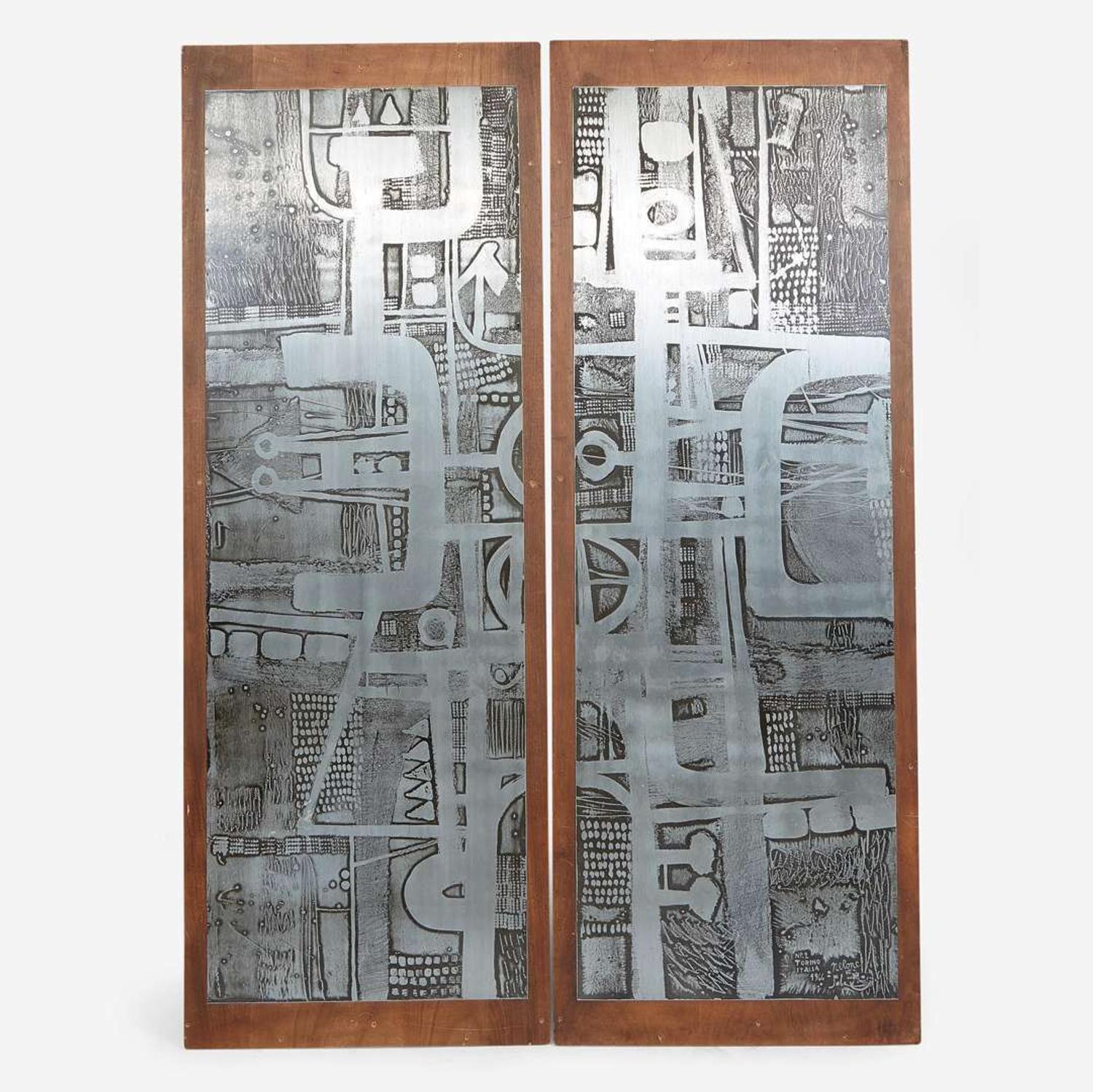 Giuseppe Nerone and Gianni Patuzzi (Italian, 20th century) Untitled (Two Wall Panels), Gruppo NP2, Italy, 1966