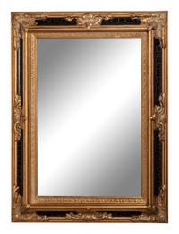 A Parcel Gilt and Ebonized Hall Mirror