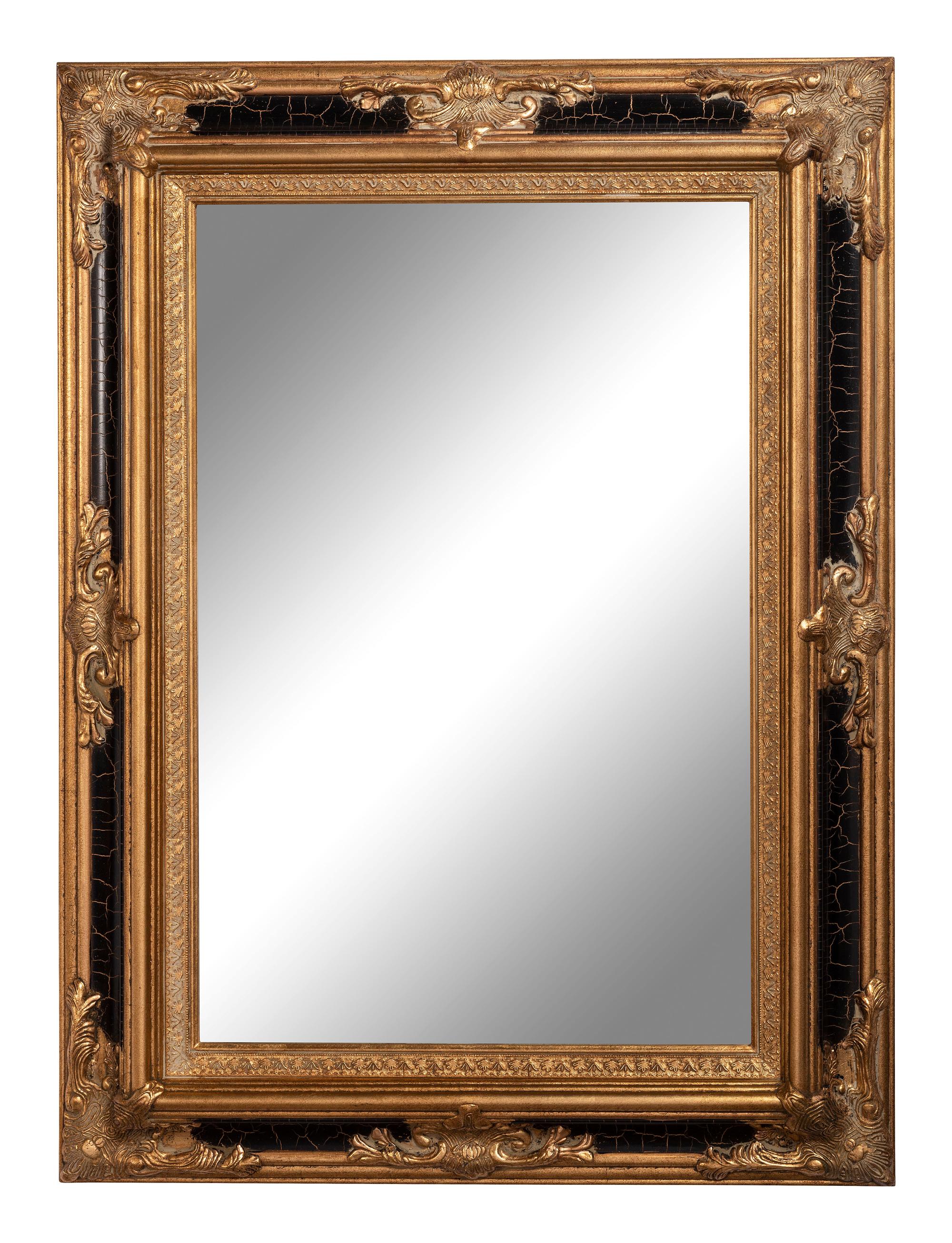 A Parcel Gilt and Ebonized Hall Mirror