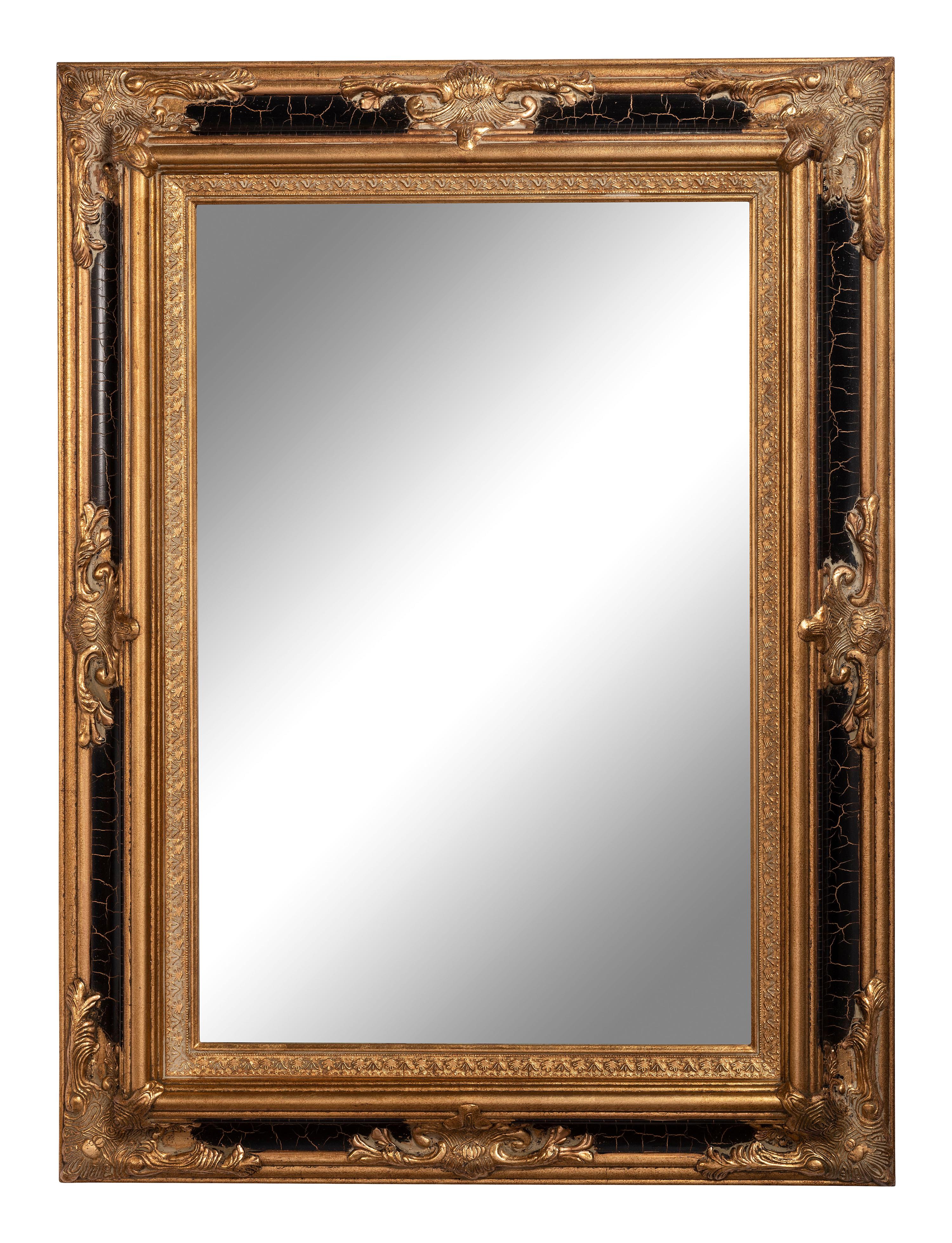 A Parcel Gilt and Ebonized Hall Mirror