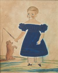 American School 19th Century, Two Portrait Miniatures of Children