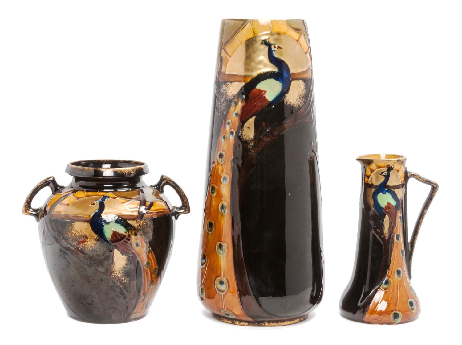 An English Art Noveau Ceramic Vase Height 14 1/4 inches. — Thomas Forester and Sons, Ltd.