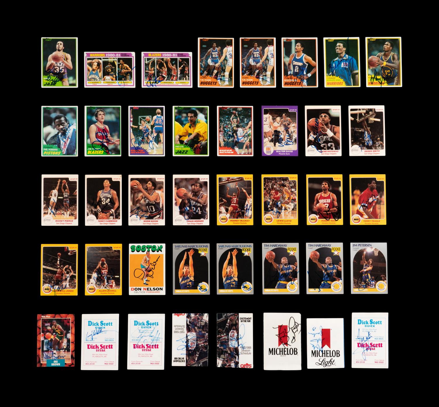 A Collection of Assorted 1970s-80s Signed Autograph Basketball Cards