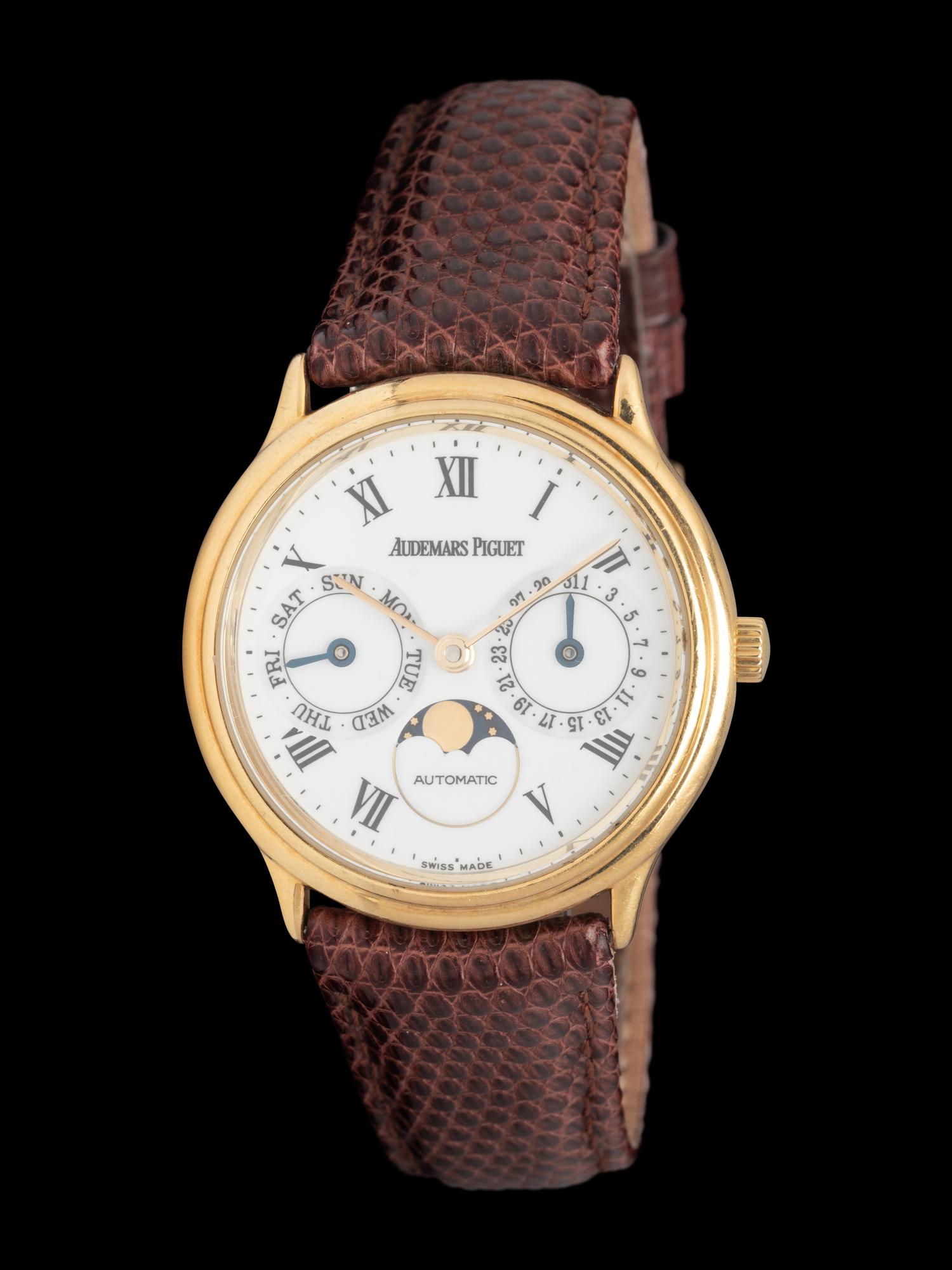 AUDEMARS PIGUET, REF. 25598 18K YELLOW GOLD 'DAY-DATE MOONPHASE' WATCH
