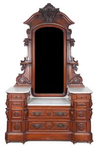 A Victorian Walnut Dresser Height 95 x width 58 x depth 21 1/4 inches.