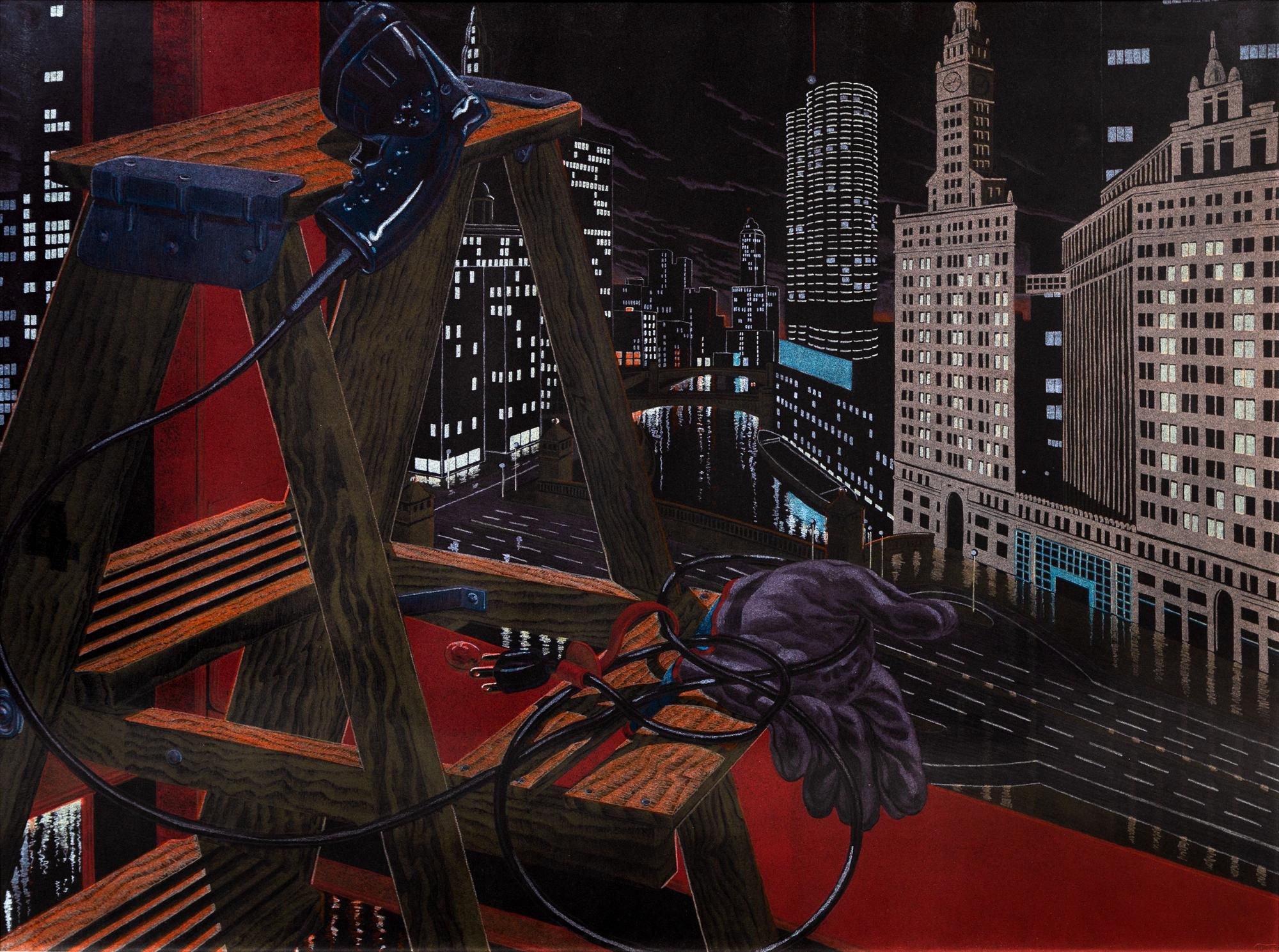 Jack Beal, (American, 1931-2013), Chicago Skyline