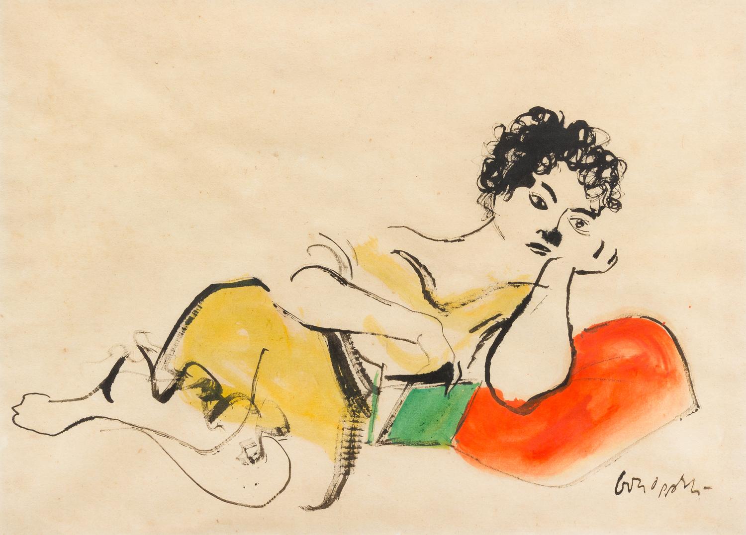 William Gropper, (American, 1897-1977), Female Resting
