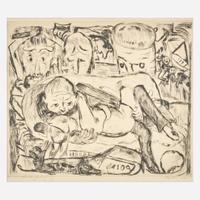 Max Beckmann (German, 1884-1950) Lovers II (Liebespaar II), plate 5 from the Gesichter portfolio
