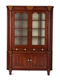 A Chippendale Painted Cherrywood Corner Cupboard