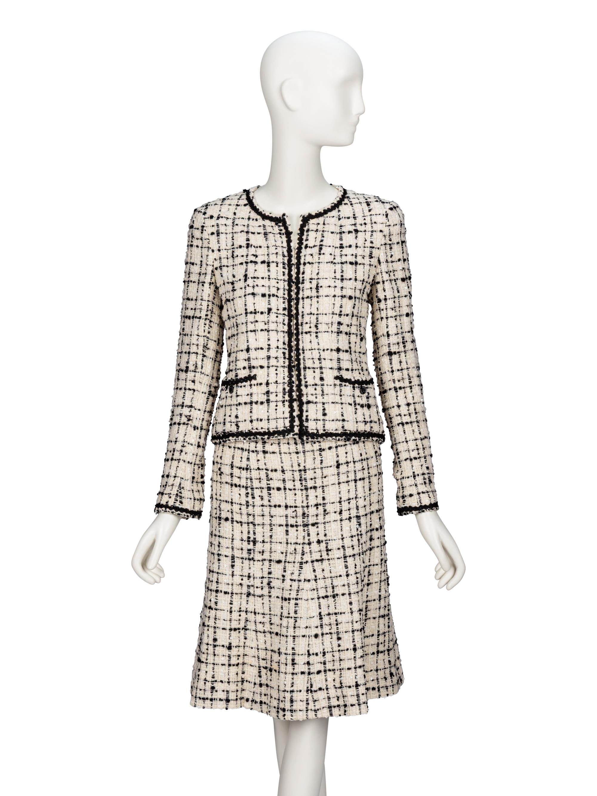 Chanel, Black & White Tweed Skirt Suit