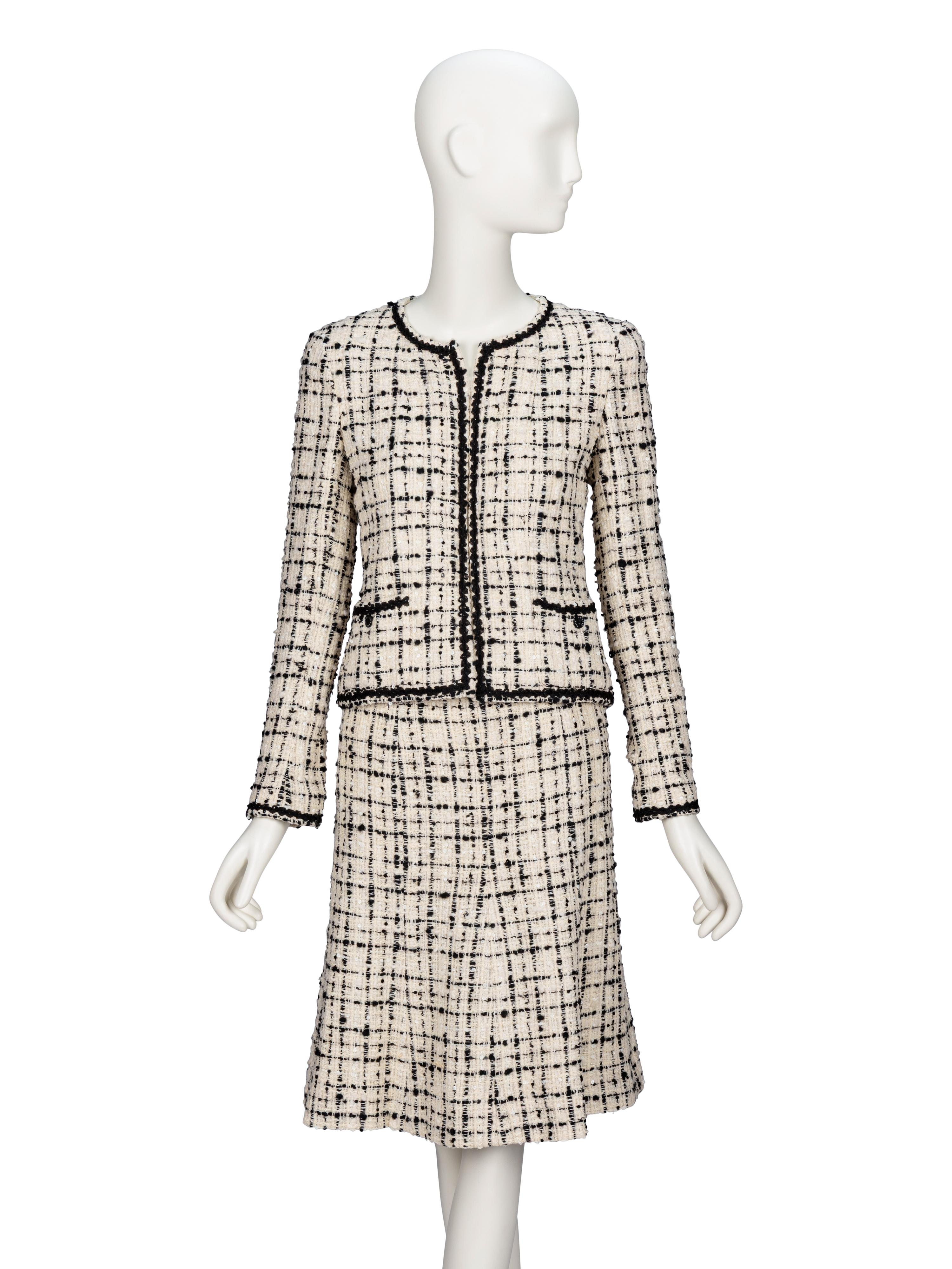 Chanel, Black & White Tweed Skirt Suit