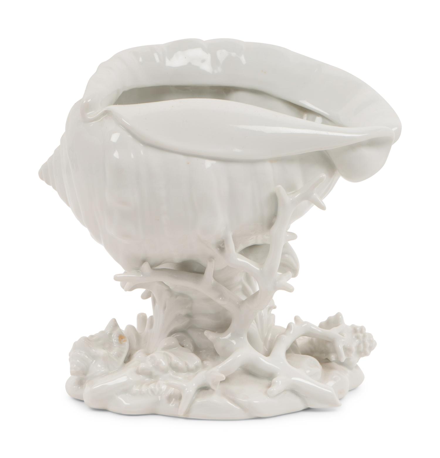 A Ginori Blanc-de-Chine Porcelain Shell Ornament
