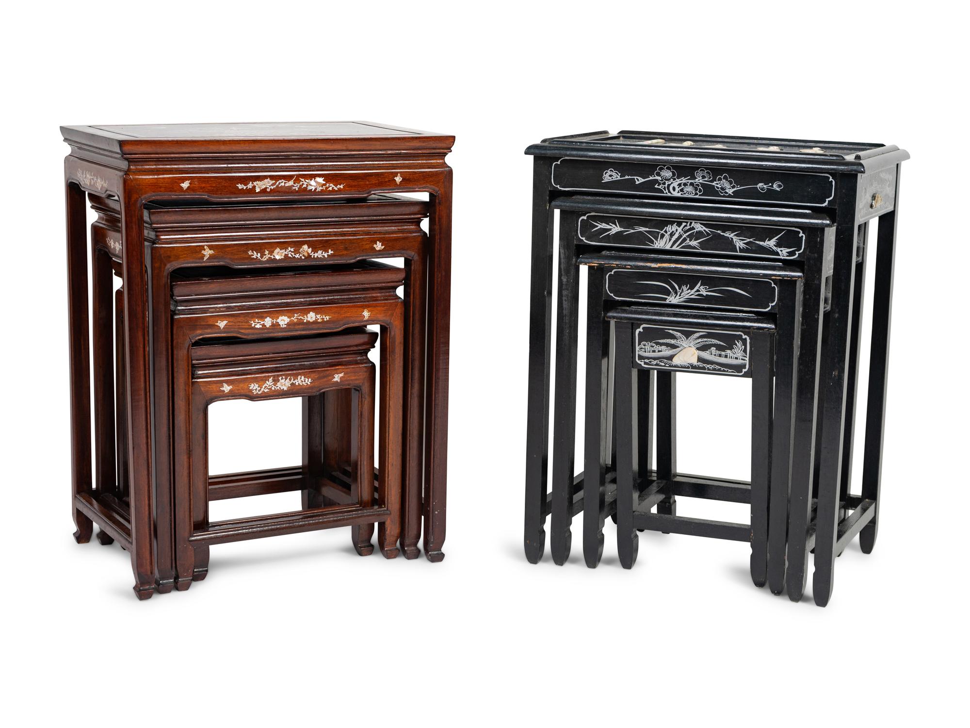 Two Sets of Four Chinese Nesting Tables