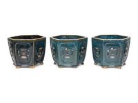 Three Chinese Export Glazed Ceramic Jardinières